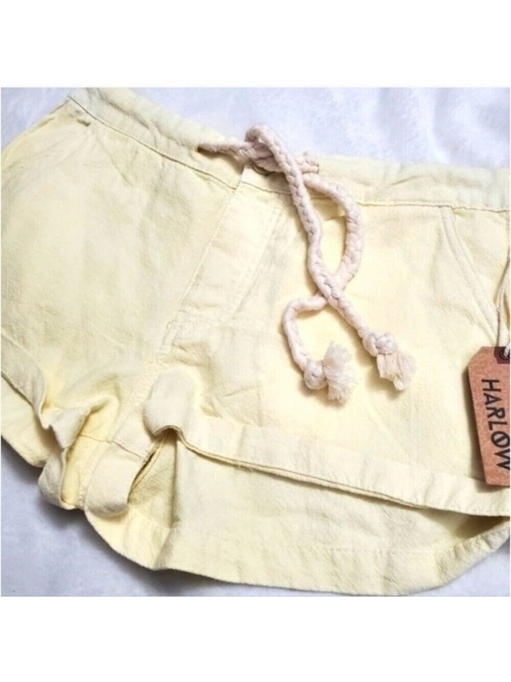 NWT Harlow Coastal Linen Cotton Blend Shorts Yellow M - Picture 5 of 14